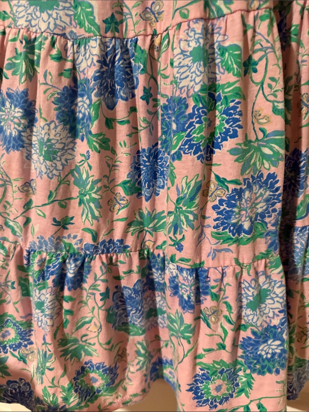Lilly Pulitzer Pink Floral Smocked Sundress with Blue & Green Print - Picture 4 of 8